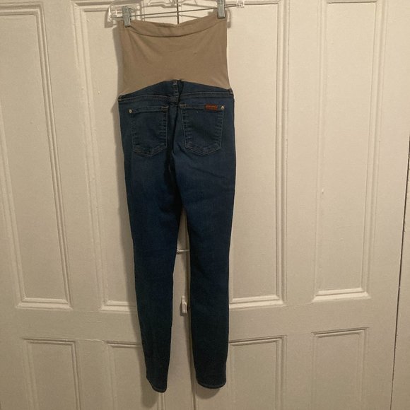 7 for all mankind maternity over bump skinny jeans - Picture 5 of 7